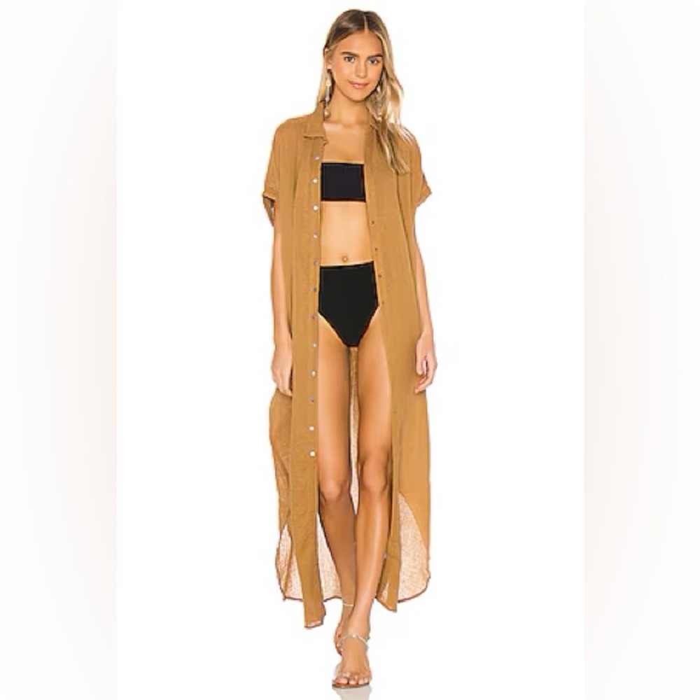 Acacia Oahu Duster Cover up in Almond - Picture 2 of 10